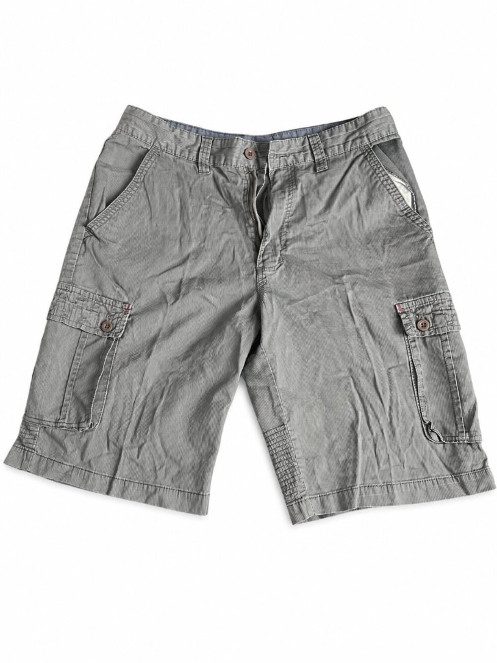Airwalk Men’s Gray Pinstripe Cargo Shorts Size 32 Skater Utility Pockets